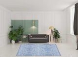8' X 10' Blue Floral Distressed Washable Area Rug - Homeroots - Flyclothing LLC