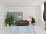 8' X 10' Blue Floral Distressed Washable Area Rug - Homeroots - Flyclothing LLC