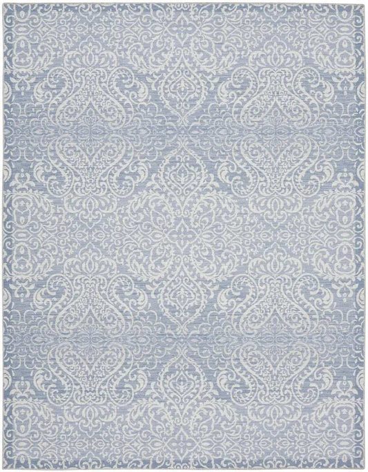 8' X 10' Slate Damask Distressed Washable Area Rug - Homeroots - Flyclothing LLC