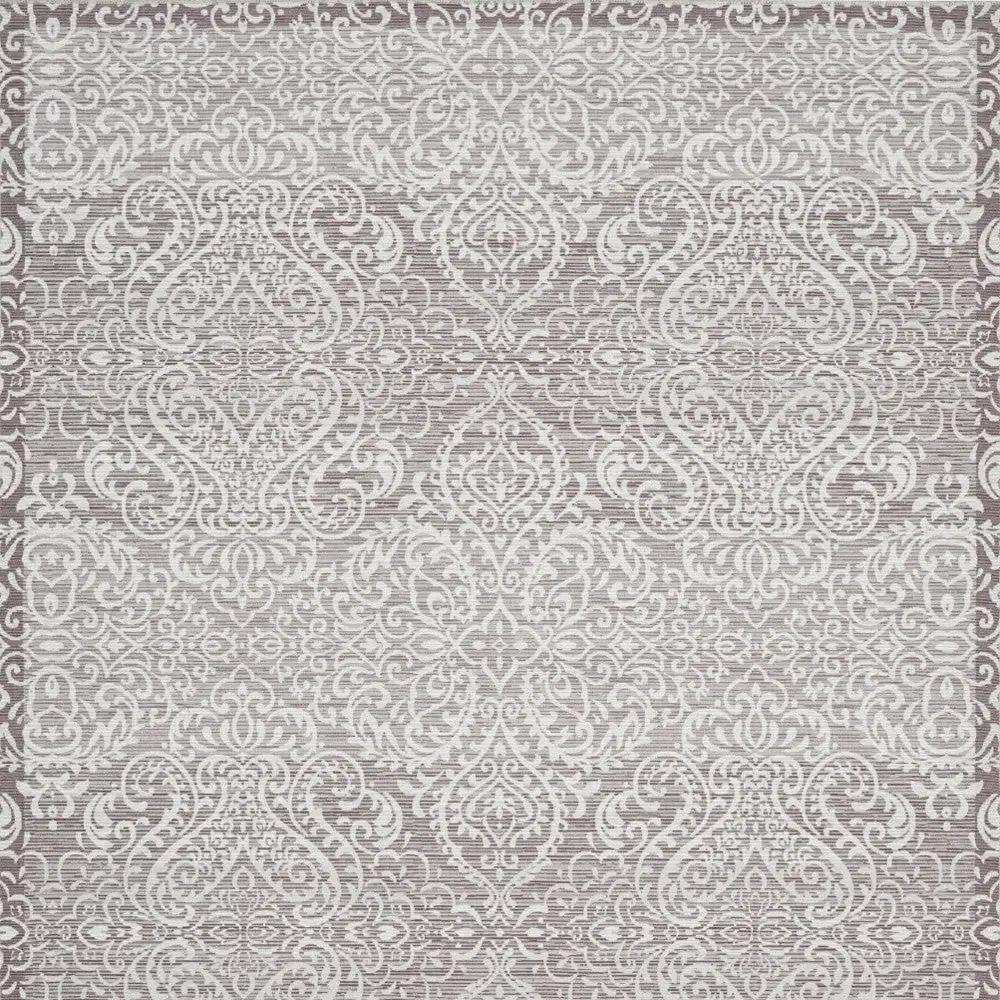 8' X 10' Stone Damask Distressed Washable Area Rug - Homeroots - Flyclothing LLC