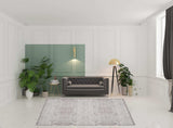 8' X 10' Stone Damask Distressed Washable Area Rug - Homeroots - Flyclothing LLC