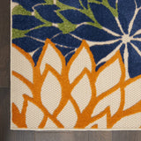 3' X 5' Cream And Blue Floral Non Skid Indoor Outdoor Area Rug - Homeroots - Flyclothing LLC
