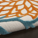 12' X 15' Turquoise Floral Non Skid Indoor Outdoor Area Rug - Homeroots - Flyclothing LLC