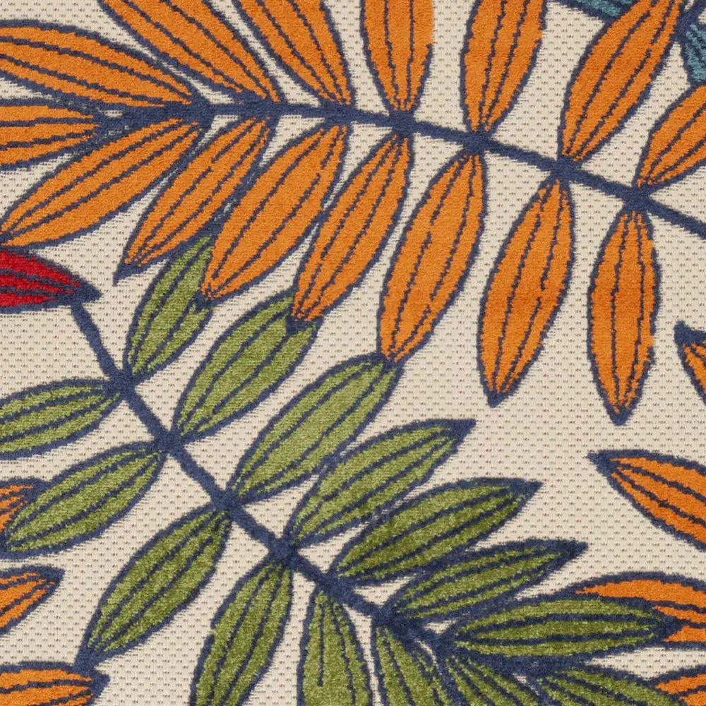 3' X 5' Orange And Red Floral Non Skid Indoor Outdoor Area Rug - Homeroots - Flyclothing LLC