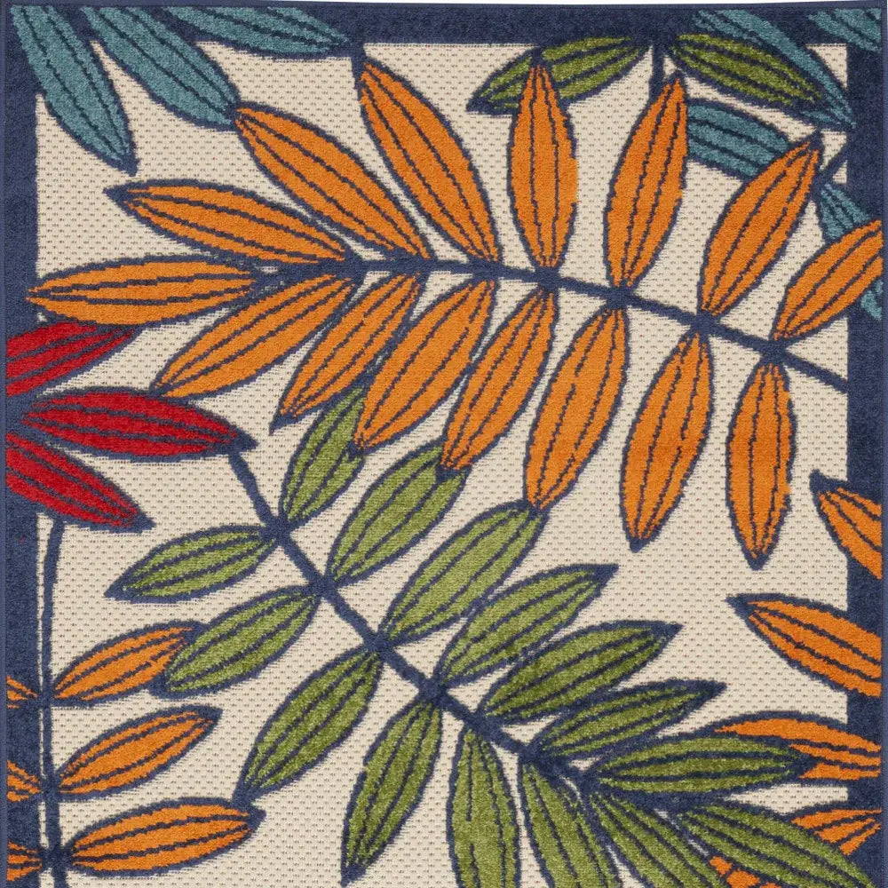 3' X 5' Orange And Red Floral Non Skid Indoor Outdoor Area Rug - Homeroots - Flyclothing LLC