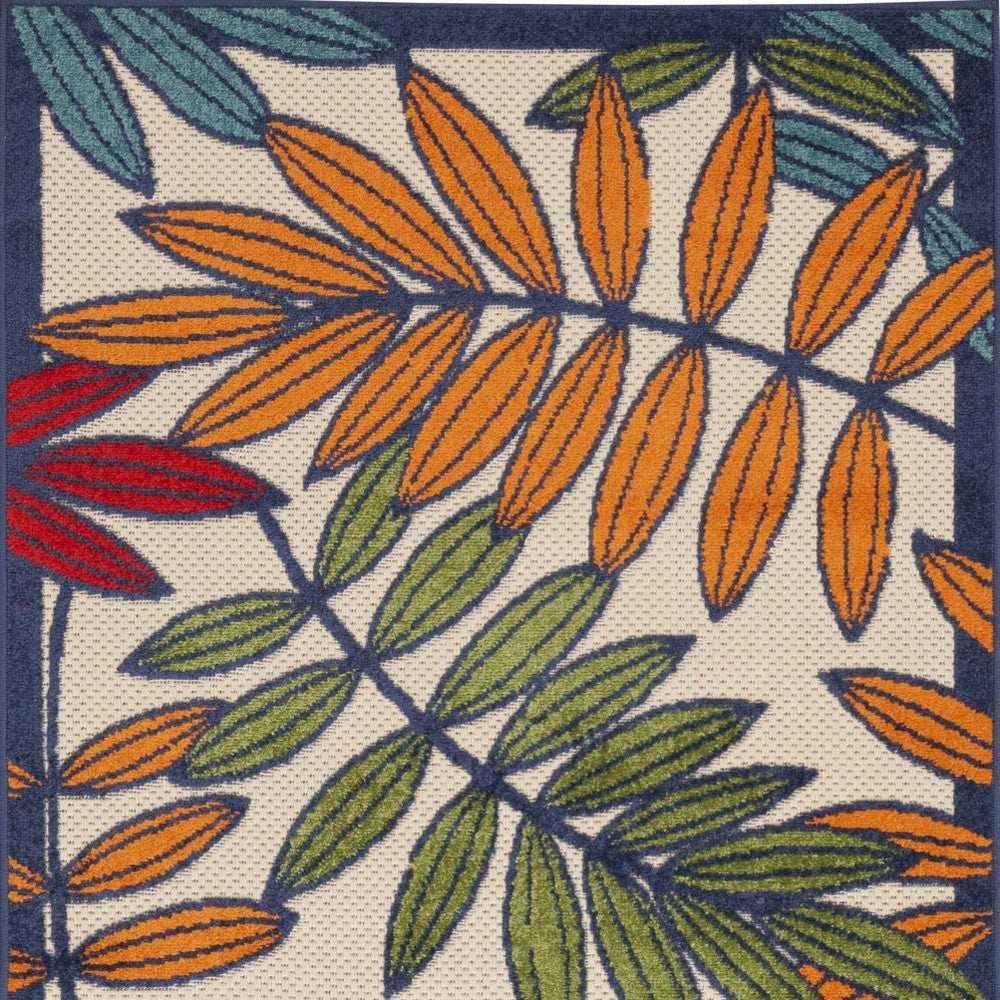 3' X 5' Orange And Red Floral Non Skid Indoor Outdoor Area Rug - Homeroots - Flyclothing LLC