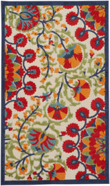 3' X 5' Red Toile Non Skid Indoor Outdoor Area Rug - Homeroots - Flyclothing LLC