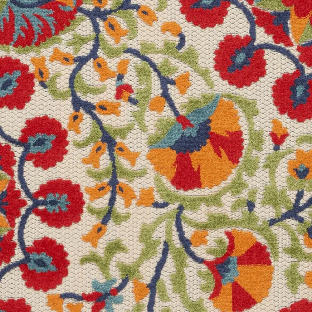 3' X 5' Red Toile Non Skid Indoor Outdoor Area Rug - Homeroots - Flyclothing LLC