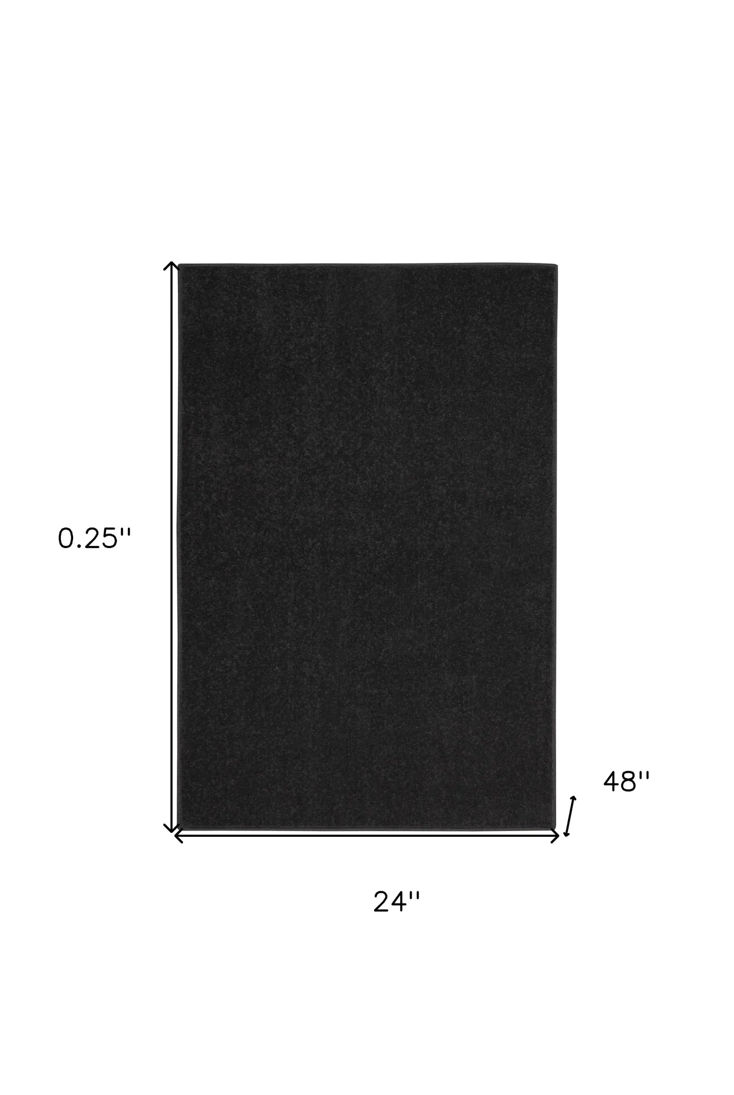 2' X 4' Black Non Skid Indoor Outdoor Runner Rug - Homeroots - Flyclothing LLC