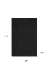 2' X 4' Black Non Skid Indoor Outdoor Runner Rug - Homeroots - Flyclothing LLC