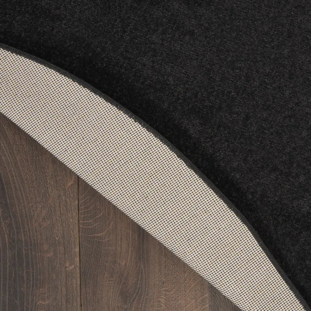 4' X 4' Black Round Non Skid Indoor Outdoor Area Rug - Homeroots - Flyclothing LLC