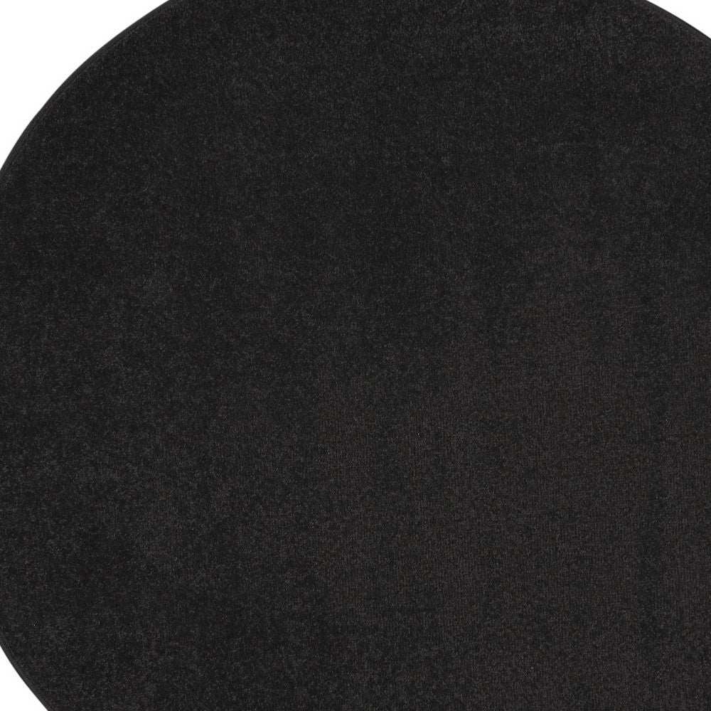 4' X 4' Black Round Non Skid Indoor Outdoor Area Rug - Homeroots - Flyclothing LLC