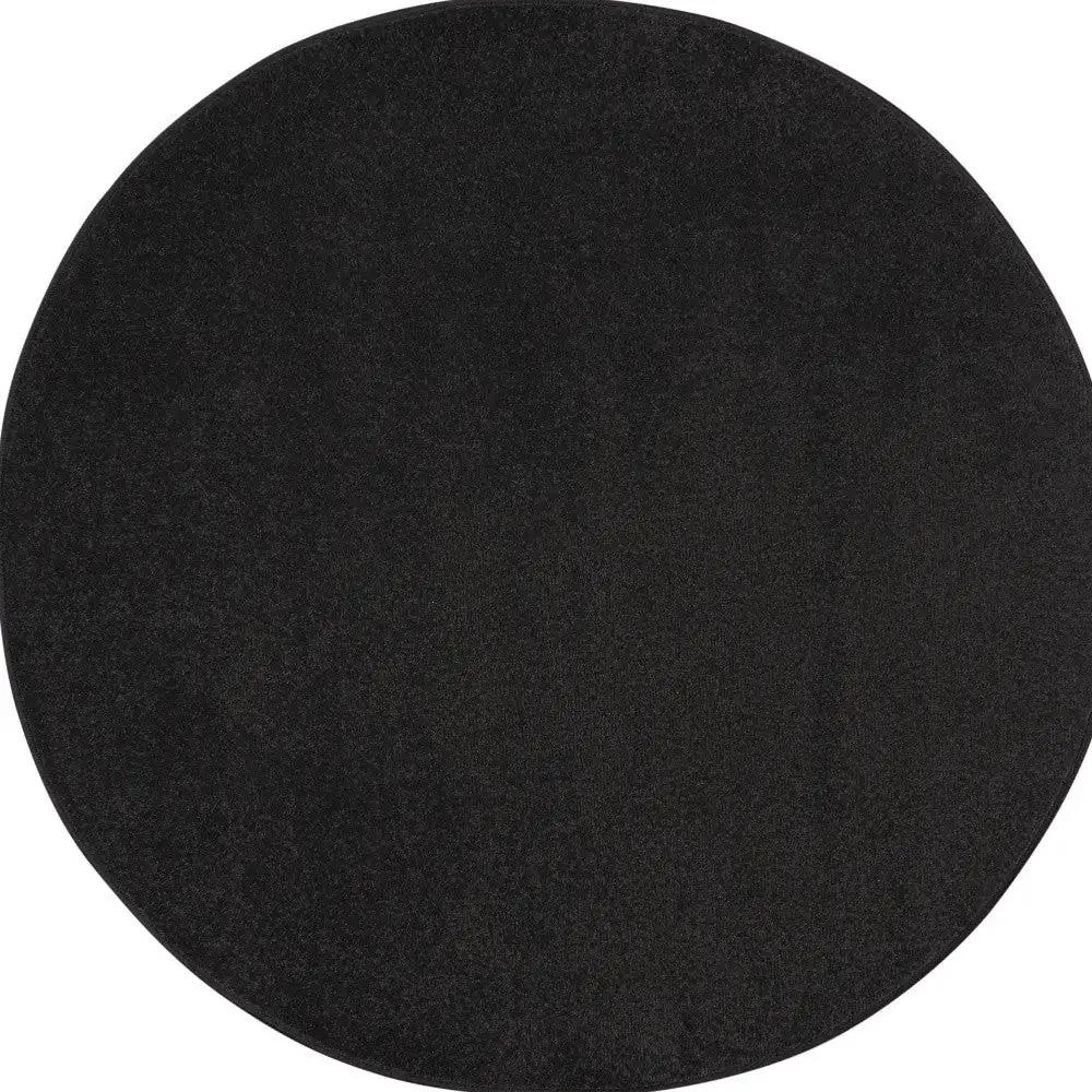 4' X 4' Black Round Non Skid Indoor Outdoor Area Rug - Homeroots