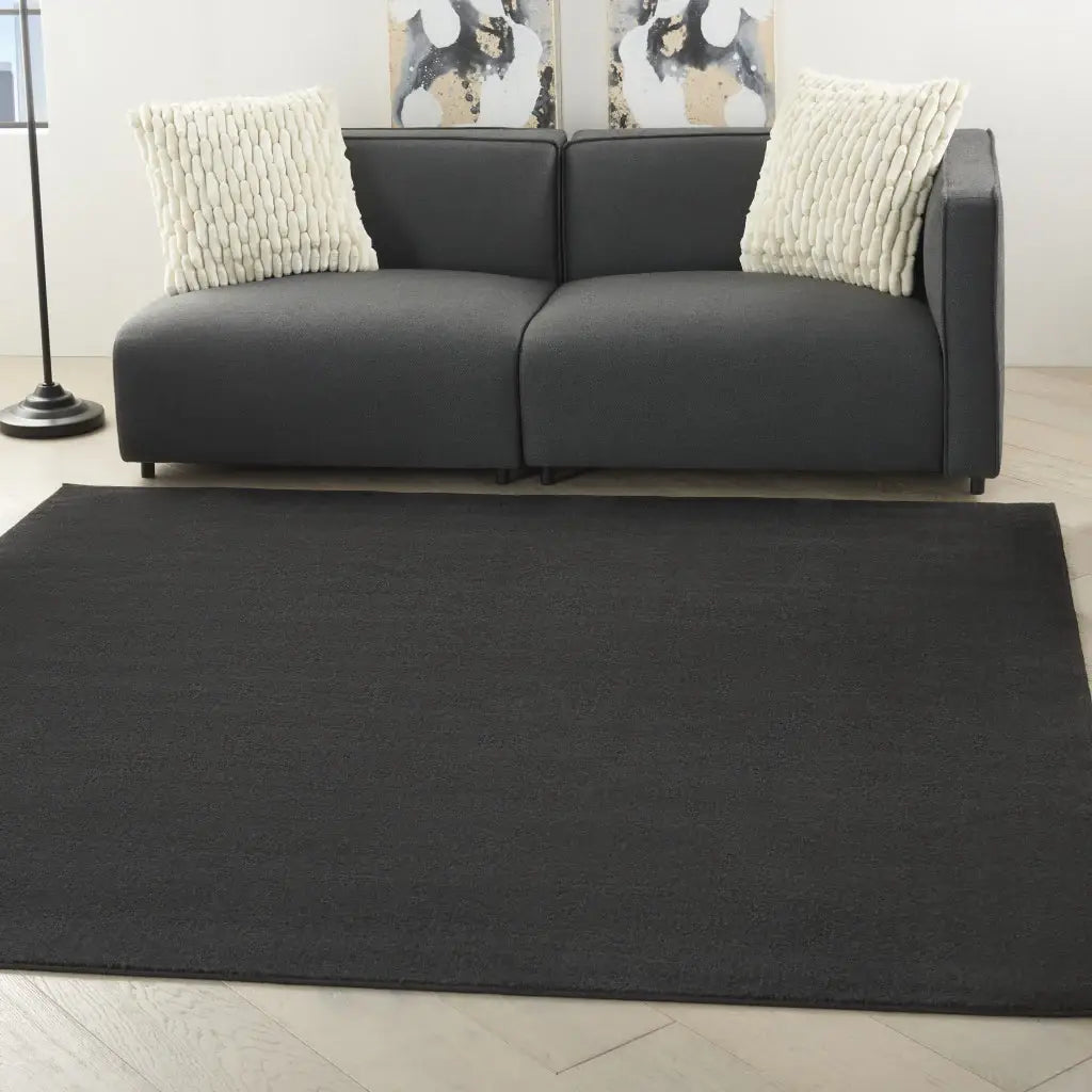 5' X 5' Black Square Non Skid Indoor Outdoor Area Rug - Homeroots - Flyclothing LLC