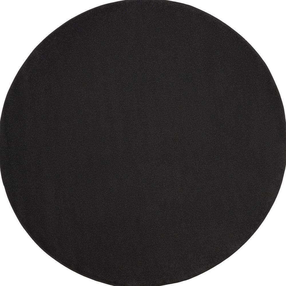 6' X 6' Black Round Non Skid Indoor Outdoor Area Rug - Homeroots