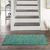 2' X 4' Blue And Green Striped Non Skid Indoor Outdoor Runner Rug - Homeroots - Flyclothing LLC