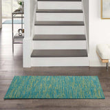 2' X 4' Blue And Green Striped Non Skid Indoor Outdoor Runner Rug - Homeroots - Flyclothing LLC