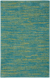 2' X 4' Blue And Green Striped Non Skid Indoor Outdoor Runner Rug