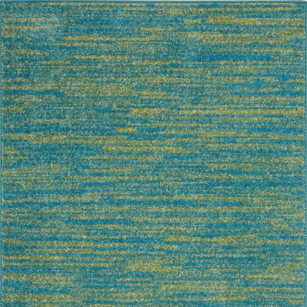 2' X 4' Blue And Green Striped Non Skid Indoor Outdoor Runner Rug - Homeroots - Flyclothing LLC