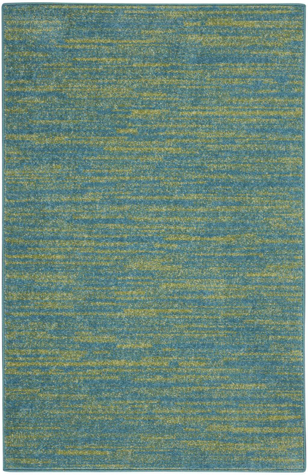 2' X 4' Blue And Green Striped Non Skid Indoor Outdoor Runner Rug - Homeroots - Flyclothing LLC