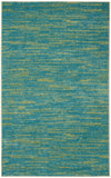 3' X 5' Blue And Green Striped Non Skid Indoor Outdoor Area Rug - Homeroots