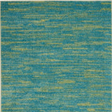 3' X 5' Blue And Green Striped Non Skid Indoor Outdoor Area Rug - Homeroots