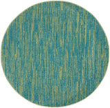 4' Blue And Green Round Striped Non Skid Indoor Outdoor Area Rug - Homeroots - Flyclothing LLC