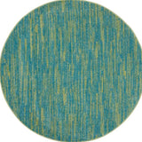 4' Blue And Green Round Striped Non Skid Indoor Outdoor Area Rug - Homeroots - Flyclothing LLC