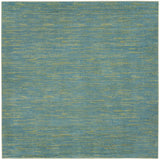 5' X 5' Blue And Green Square Striped Non Skid Indoor Outdoor Area Rug - Homeroots