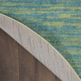 6' X 6' Blue And Green Round Striped Non Skid Indoor Outdoor Area Rug - Homeroots - Flyclothing LLC