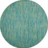 6' X 6' Blue And Green Round Striped Non Skid Indoor Outdoor Area Rug - Homeroots - Flyclothing LLC