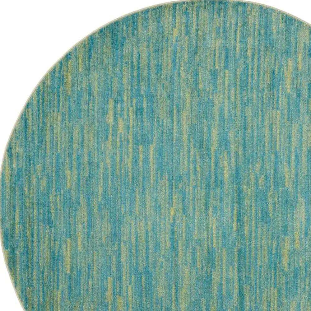 6' X 6' Blue And Green Round Striped Non Skid Indoor Outdoor Area Rug - Homeroots - Flyclothing LLC