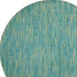 6' X 6' Blue And Green Round Striped Non Skid Indoor Outdoor Area Rug - Homeroots - Flyclothing LLC