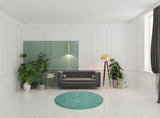 6' X 6' Blue And Green Round Striped Non Skid Indoor Outdoor Area Rug - Homeroots - Flyclothing LLC