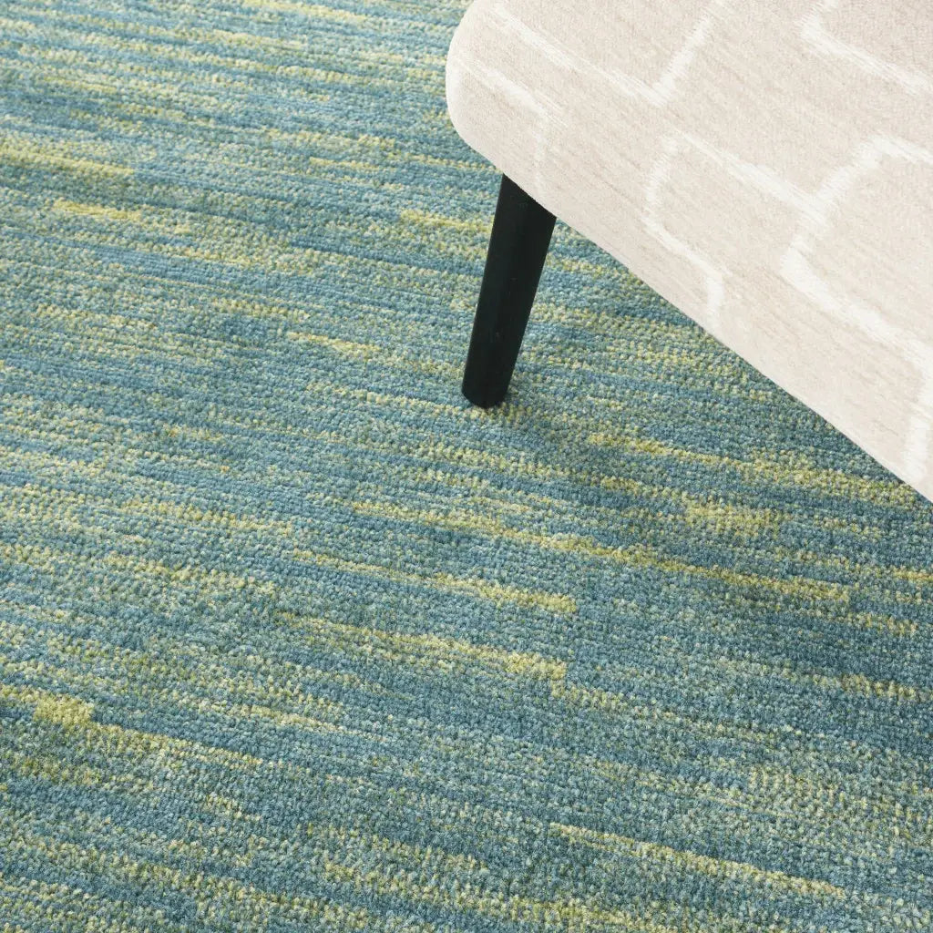 6' X 6' Blue And Green Round Striped Non Skid Indoor Outdoor Area Rug - Homeroots - Flyclothing LLC
