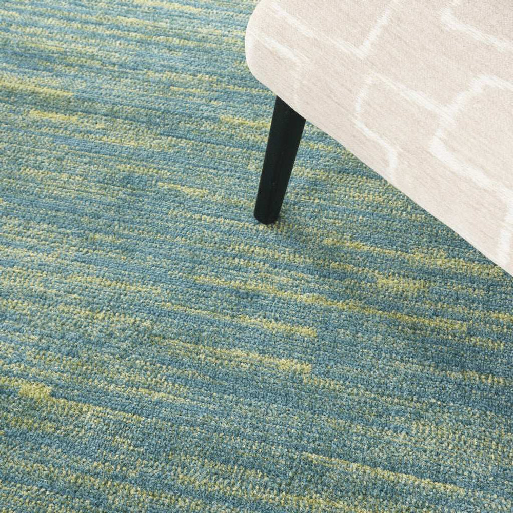 6' X 6' Blue And Green Round Striped Non Skid Indoor Outdoor Area Rug - Homeroots - Flyclothing LLC