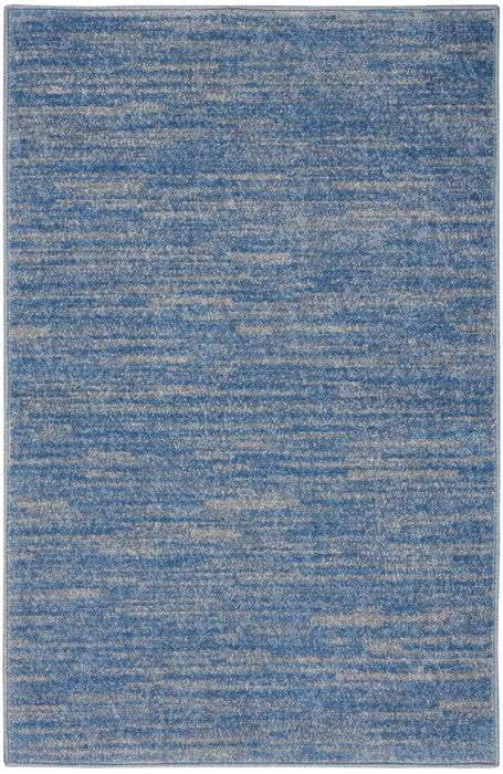 2' X 4' Blue And Grey Striped Non Skid Indoor Outdoor Runner Rug - Homeroots - Flyclothing LLC