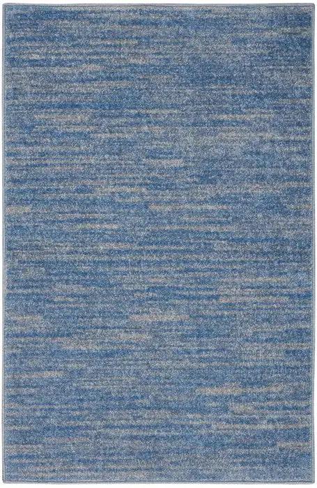 2' X 4' Blue And Grey Striped Non Skid Indoor Outdoor Runner Rug - Homeroots