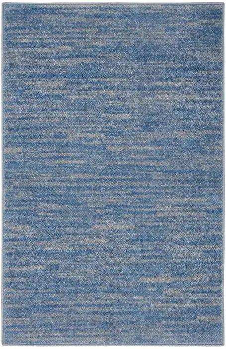 2' X 4' Blue And Grey Striped Non Skid Indoor Outdoor Runner Rug - Homeroots - Flyclothing LLC