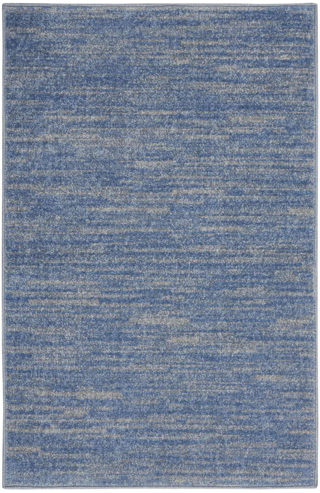 2' X 4' Blue And Grey Striped Non Skid Indoor Outdoor Runner Rug - Homeroots - Flyclothing LLC