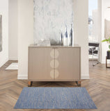 3' X 5' Blue And Grey Striped Non Skid Indoor Outdoor Area Rug - Homeroots - Flyclothing LLC