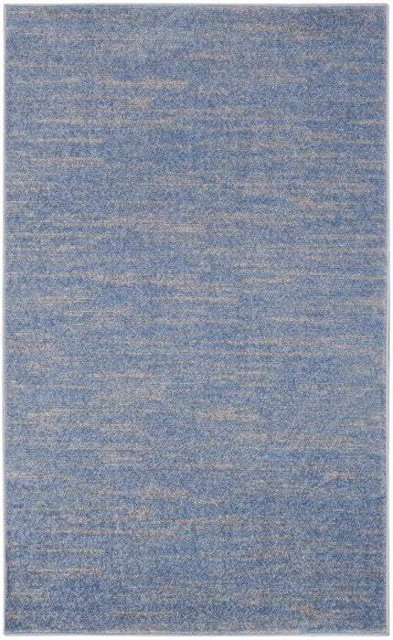 3' X 5' Blue And Grey Striped Non Skid Indoor Outdoor Area Rug - Homeroots - Flyclothing LLC