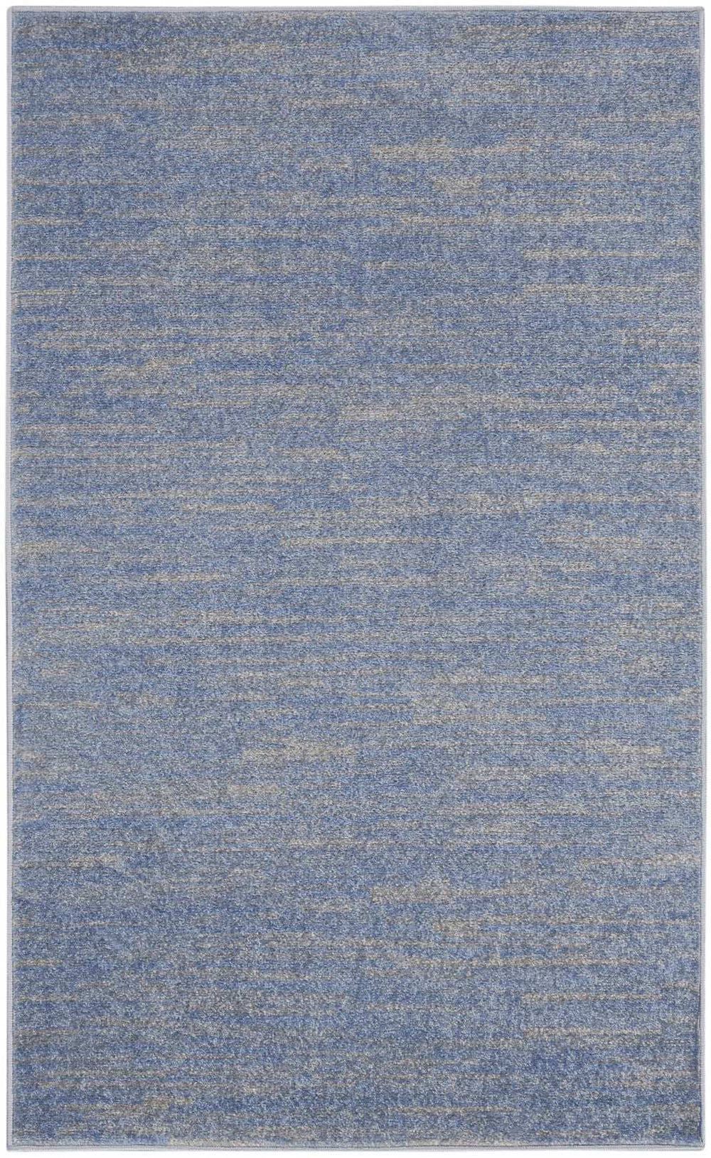 3' X 5' Blue And Grey Striped Non Skid Indoor Outdoor Area Rug - Homeroots - Flyclothing LLC