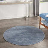 4' Blue And Grey Round Striped Non Skid Indoor Outdoor Area Rug - Homeroots - Flyclothing LLC
