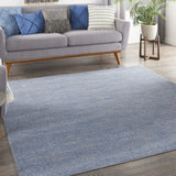 5' X 5' Blue And Grey Square Striped Non Skid Indoor Outdoor Area Rug - Homeroots - Flyclothing LLC