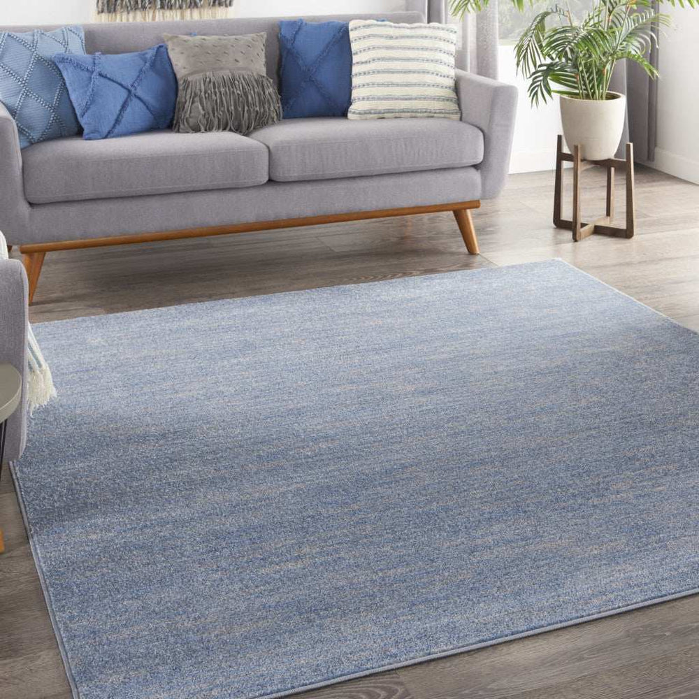 5' X 5' Blue And Grey Square Striped Non Skid Indoor Outdoor Area Rug - Homeroots - Flyclothing LLC