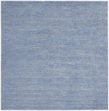 5' X 5' Blue And Grey Square Striped Non Skid Indoor Outdoor Area Rug - Homeroots