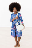 Painted Skies 3/4 Sleeve Pocket Twirl Dress - Mila & Rose ®