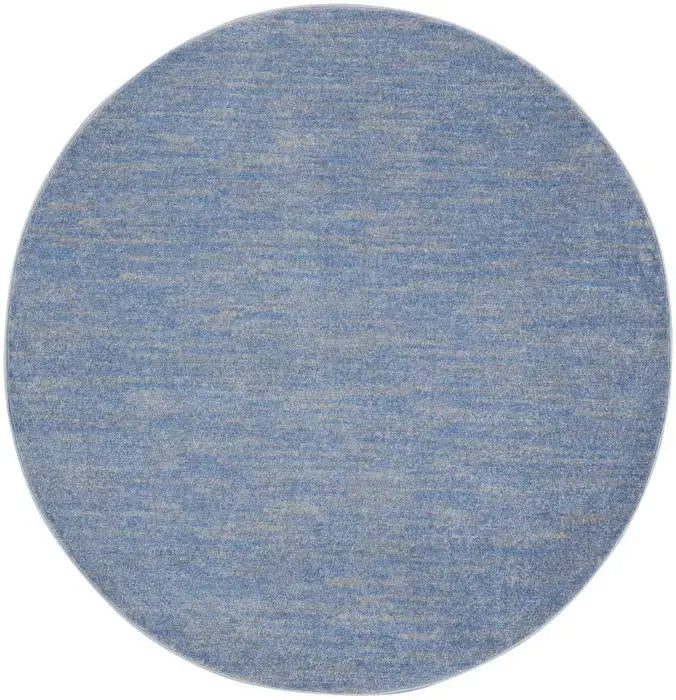 6' X 6' Blue And Grey Round Striped Non Skid Indoor Outdoor Area Rug - Homeroots - Flyclothing LLC