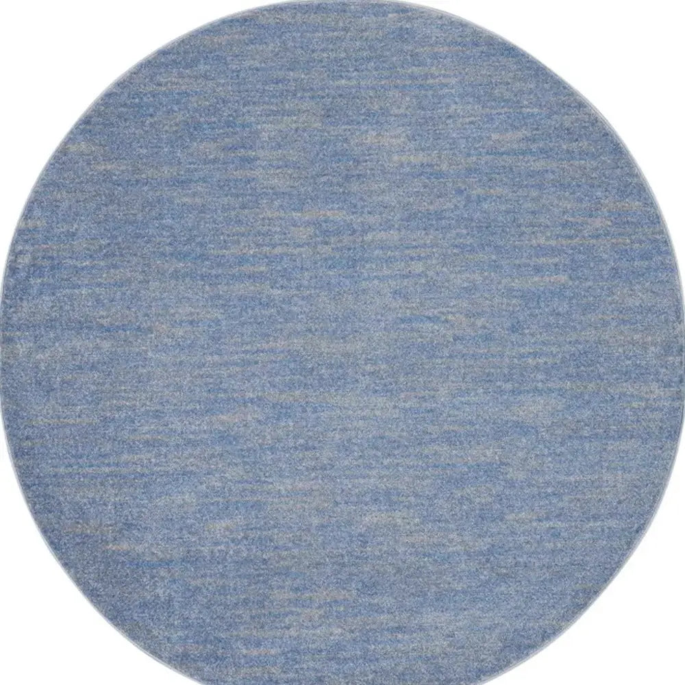 6' X 6' Blue And Grey Round Striped Non Skid Indoor Outdoor Area Rug - Homeroots - Flyclothing LLC